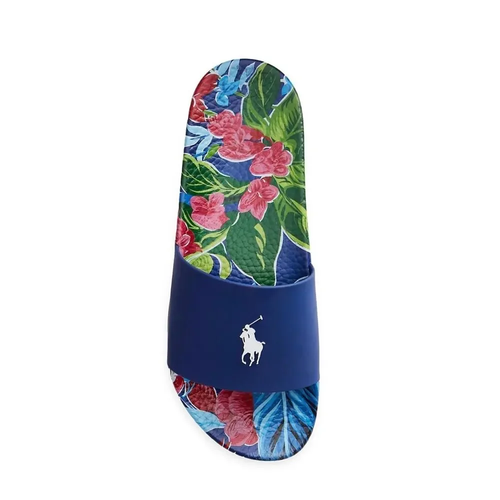 New❤️Polo Ralph Lauren Floral Rubber Pool Slides sz13